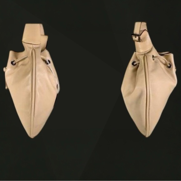 AUTHENTIC GUCCI VINTAGE TAN BUTTERY LEATHER-SLOUCHY HOBO RARE BAG - Picture 6 of 8